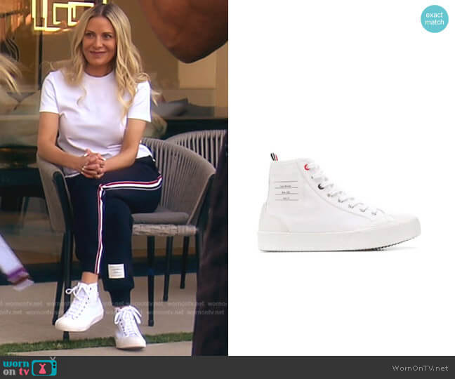Logo-Patch High-Top Sneakers by Thom Browne worn by Dorit Kemsley  on The Real Housewives of Beverly Hills
