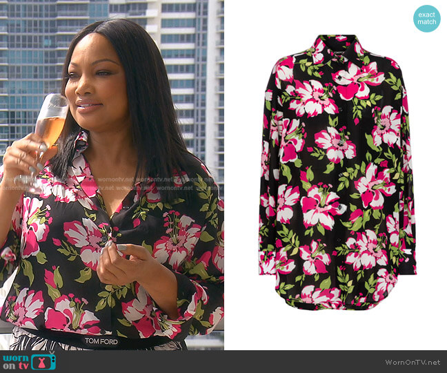 Floral Shirt by Tom Ford worn by Garcelle Beauvais  on The Real Housewives of Beverly Hills