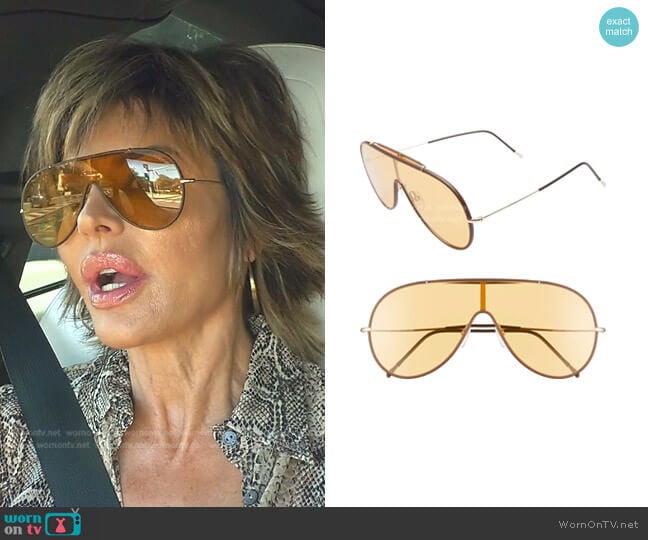Mack 137mm Shield Sunglasses by Tom Ford worn by Lisa Rinna  on The Real Housewives of Beverly Hills