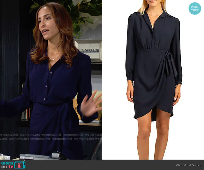 Trina Turk El Mirador Wrap Shirtdress worn by Lily Winters (Christel Khalil) on The Young and the Restless