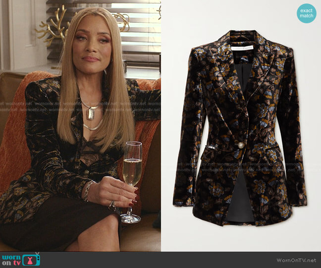 Long And Lean Dickey Jacket by Veronica Beard worn by Dominique Deveraux (Michael Michele) on Dynasty