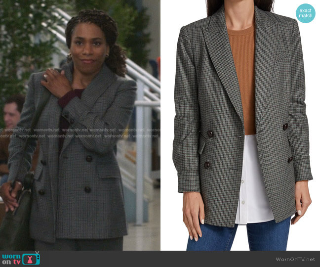 Pyle Dickey Jacket by Veronica Beard worn by Maggie Pierce (Kelly McCreary) on Greys Anatomy