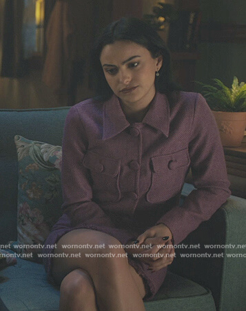 Veronica's purple jacket and skirt on Riverdale