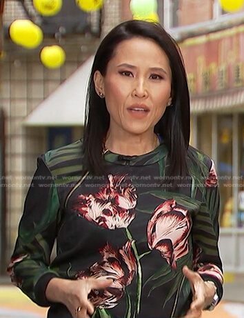 Vicky's black floral sweatshirt on Today