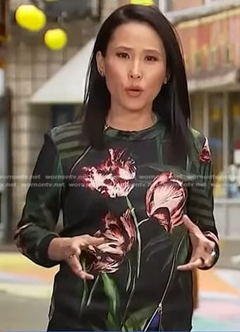 Vicky's black floral sweatshirt on Today