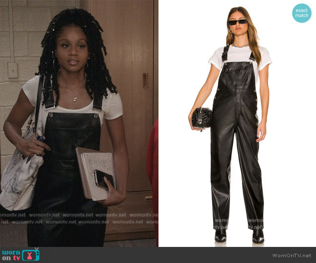 Vegan Leather Basic Overall by We Wore What worn by Simone (Geffri Hightower) on All American Homecoming