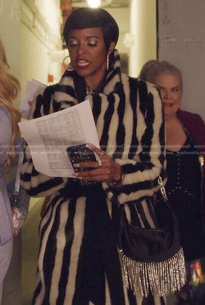 Wickie’s striped fur coat on Girls5eva