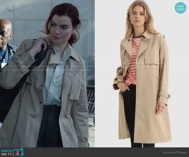 Havice Trench Coat by Woolrich worn by Kaley Ronayne on The Resident