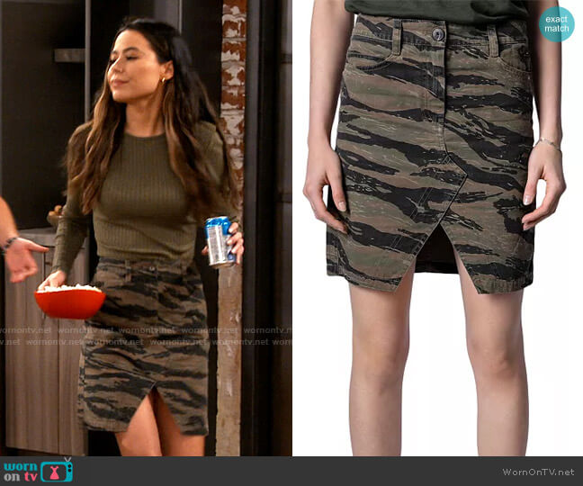 Zadig & Voltaire Camouflage Mini Skirt worn by Carly Shay (Miranda Cosgrove) on iCarly
