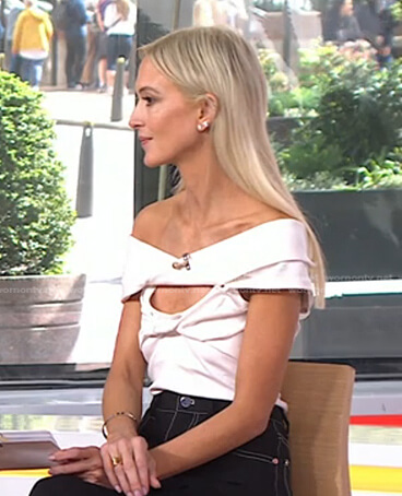Zanna Roberts Rassi’s white twisted off-shoulder top on Today