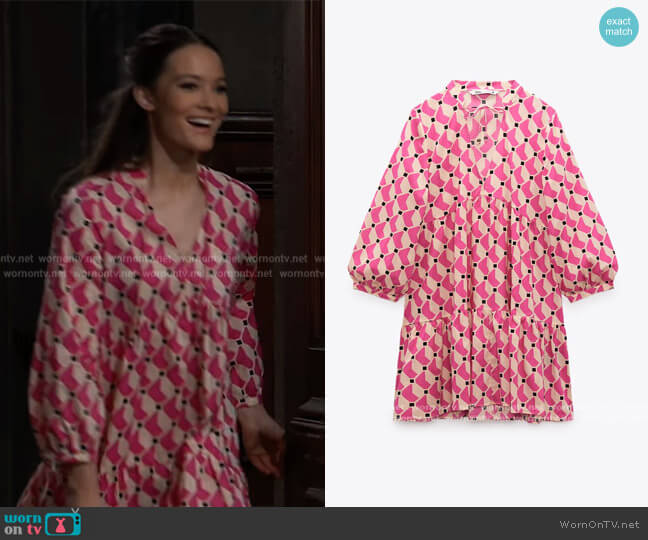 Printed Dress by Zara worn by Esme (Avery Kristen Pohl) on General Hospital