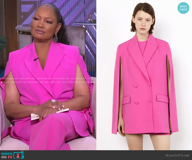 Pocket Cape Blazer by Zara worn by Garcelle Beauvais  on The Real