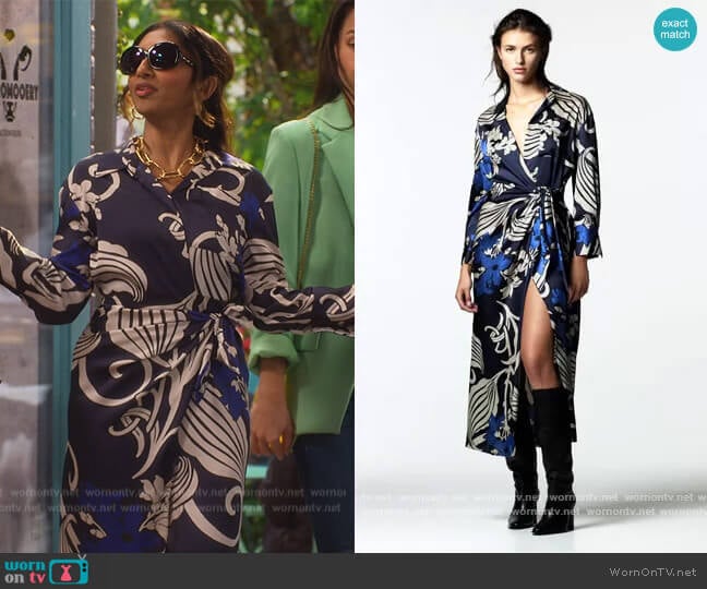 Printed Shirt Dress by Zara worn by Menik Gooneratne on Side Hustle