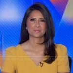 Zohreen Shah’s yellow v-neck dress on Good Morning America