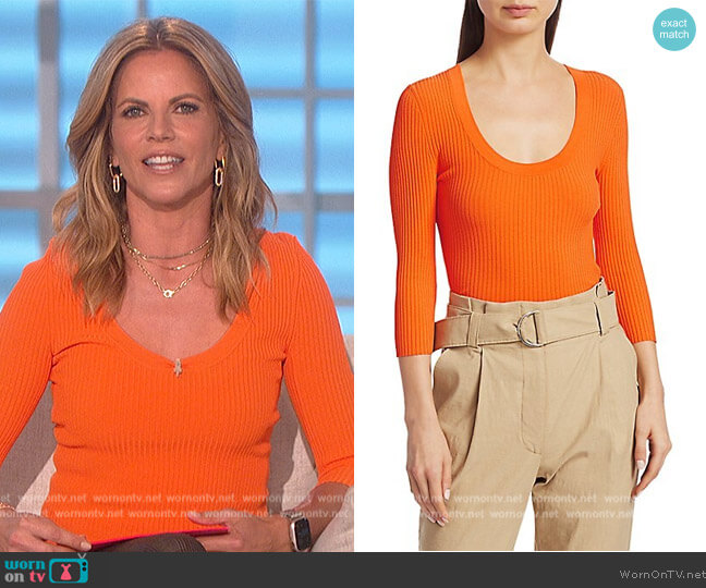 Brandon Rib-Knit Top by A.L.C. worn by Natalie Morales  on The Talk