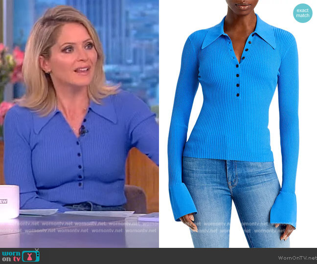 Eleanor Ribbed Polo Sweater by A.L.C. worn by Sara Haines on The View