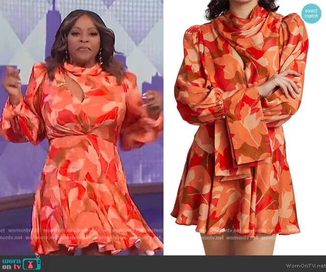 Dunleer Floral Ruffle Mini Dress by Acler worn by Sherri Shepherd on The Wendy Williams Show