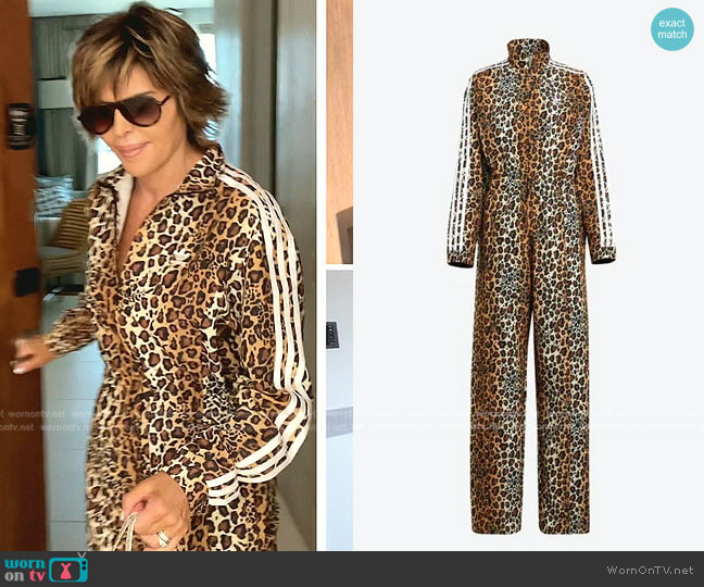 Leopard Luxe Jumpsuit by Adidas worn by Lisa Rinna  on The Real Housewives of Beverly Hills