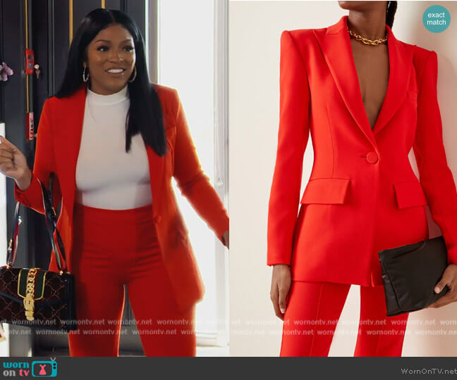 Alex Stretch-Crepe Blazer and Pants by Alex Perry worn by Drew Sidora on The Real Housewives of Atlanta