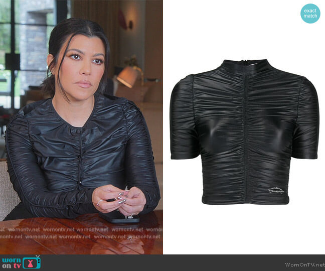 Ruched stretch-jersey top by Alexander Wang worn by Kourtney Kardashian (Kourtney Kardashian) on The Kardashians