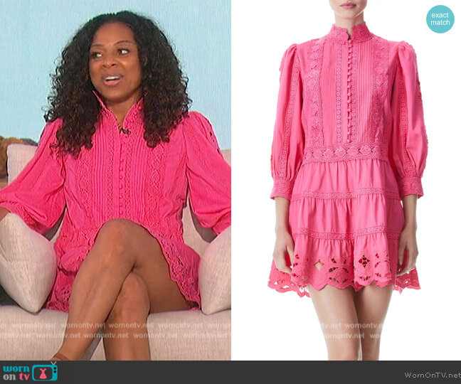 Clark Collared Tiered Dress by Alice + Olivia worn by Nischelle Turner on The Talk