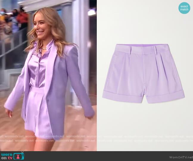 Conry pleated duchesse-satin shorts by Alice + Olivia worn by Jenny Mollen on The View
