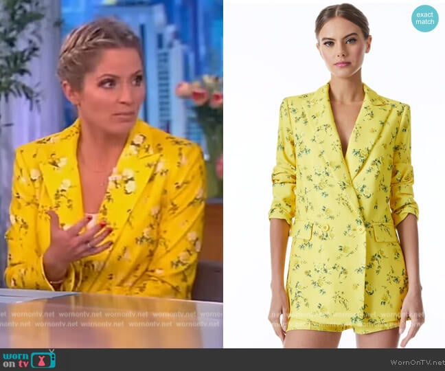 Justin Rolled Cuff Double Breasted Blazer by Alice + Olivia worn by Sara Haines on The View