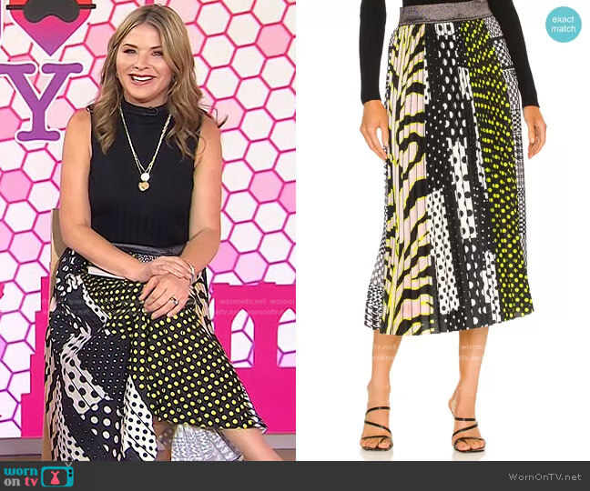 WornOnTV: Jenna’s mixed print pleated skirt on Today | Jenna Bush Hager ...