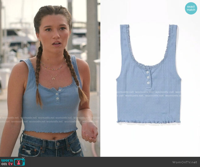 Henley Crop Tank Top by American Eagle worn by Rain Spencer on The Summer I Turned Pretty