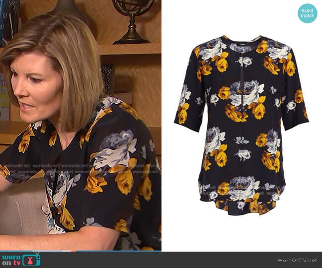 Antazie Floral Top by Theory worn by Kate Snow on Today