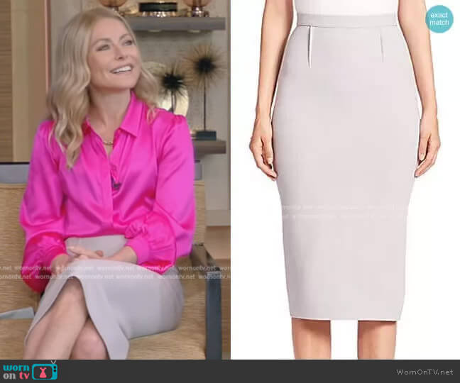 Arreton Pencil Skirt by Roland Mouret worn by Kelly Ripa on Live with Kelly and Mark