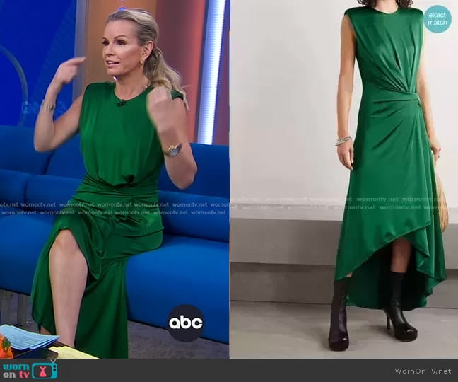 Asymmetric Gathered Stretch-Jersey Midi Dress by Monse worn by Dr. Jennifer Ashton on Good Morning America