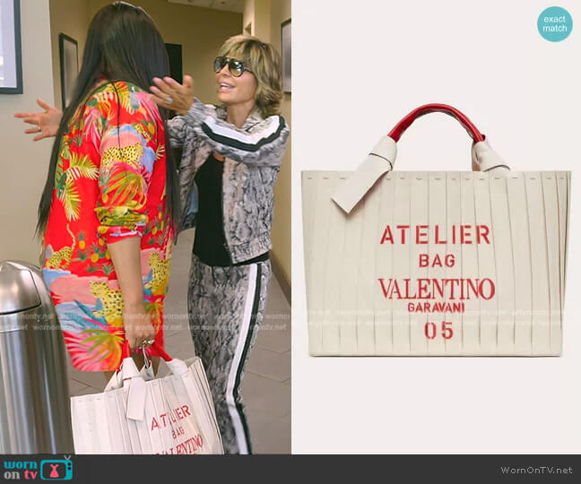 Atelier Tote Bag by Valentino Garavani worn by Garcelle Beauvais on The Real Housewives of Beverly Hills