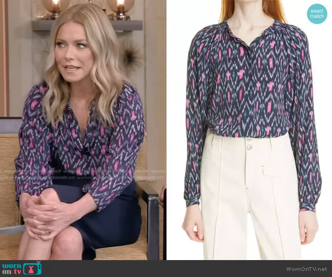 Aurora Button-Up Shirt by Isabel Marant Etoile worn by Kelly Ripa  on Live with Kelly & Ryan