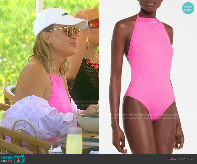 Halterneck Swimsuit by Balenciaga worn by Diana Jenkins on The Real Housewives of Beverly Hills