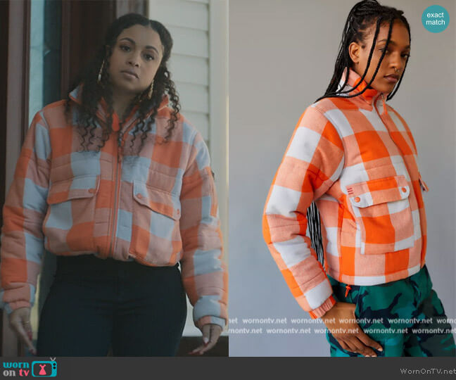 BDG Flannel Puffer Jacket by BDG at Urban Outfitters worn by Tiffany (Hannaha Hall) on The Chi
