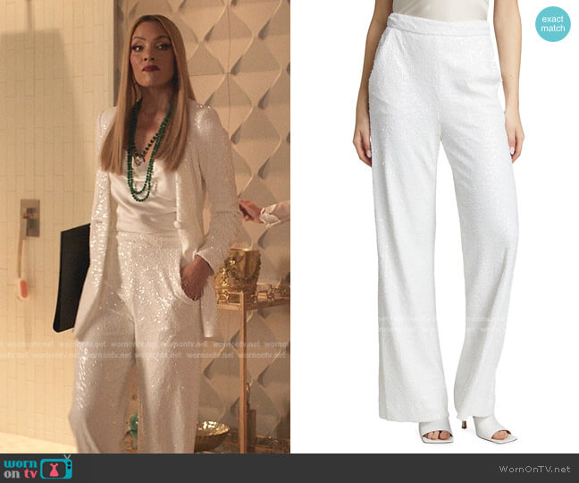 Sequined Wide-Leg Pants by Badgley Mischka worn by Dominique Deveraux (Michael Michele) on Dynasty