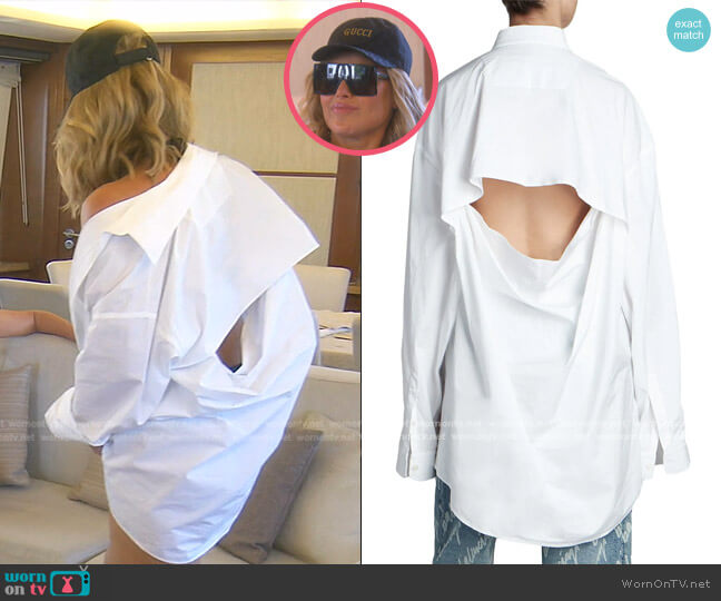 Oversized Back Slit Shirt by Balenciaga worn by Diana Jenkins  on The Real Housewives of Beverly Hills