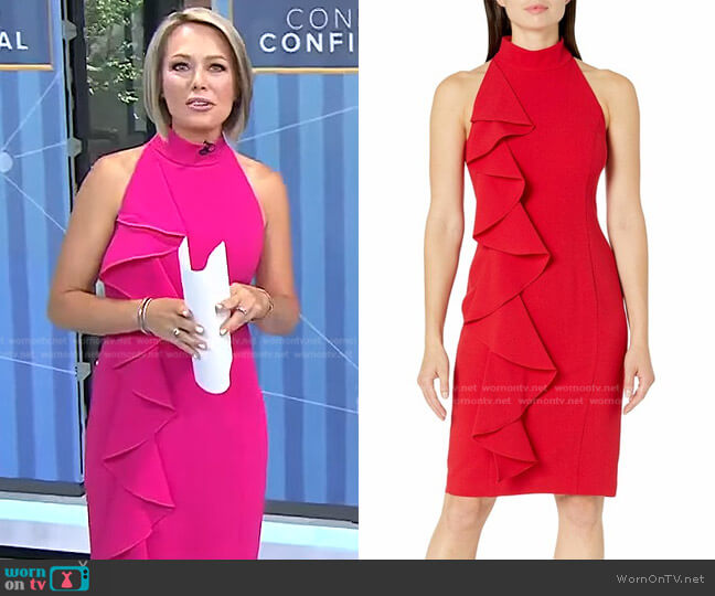 Bodycon Halter Dress with Ruffle Detail by Eliza J  worn by Dylan Dreyer on Today