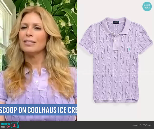 Cable-Knit Polo Shirt by Polo Ralph Lauren worn by Jill Martin on Today
