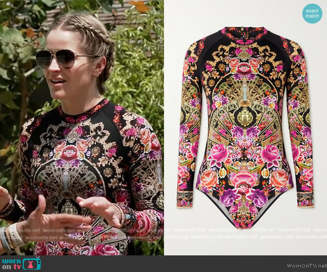 Embellished printed stretch-ECONYL swimsuit by Camilla worn by Sara Haines on The View