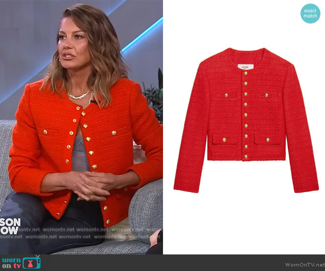 Chasseur Jacket in Plain Tweed by Celine worn by Faith Hill on The Kelly Clarkson Show