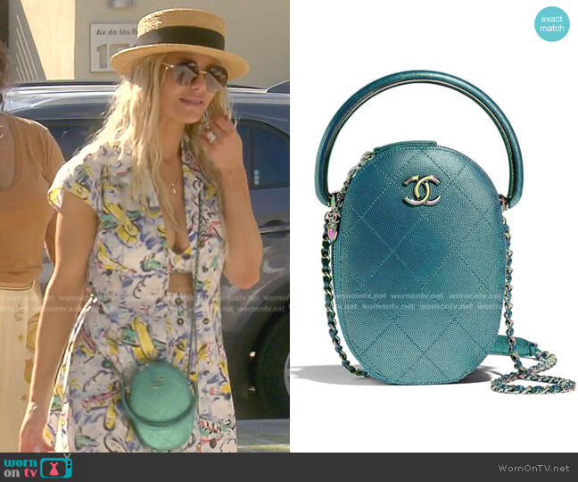 Quilted Top Handle Evening Shoulder Flap Bag by Chanel worn by Dorit Kemsley on The Real Housewives of Beverly Hills