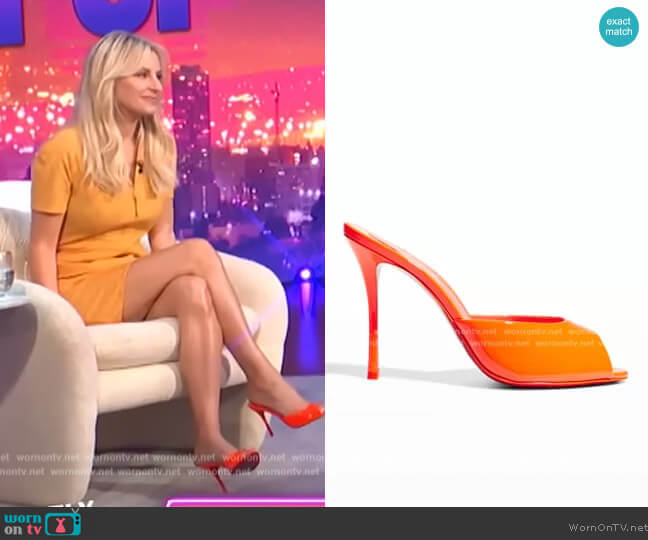 Me Dolly Patent Red Sole Sandals by Christian Louboutin worn by Morgan Stewart  on E! News
