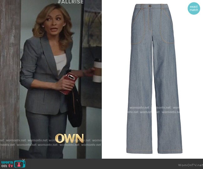 Paco Wide-Leg Pants by Cinq a Sept worn by Amy Quinn (Lindsey Gort) on All Rise