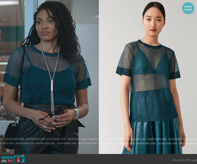 Lightweight Sheer Knitted Top by Cos worn by Talia (Aubin Wise) on First Kill