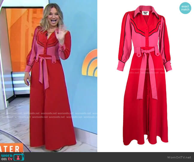 WornOnTV: Jennifer Nettles’s red and pink colorblock dress on Today ...