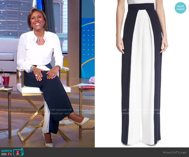 Colorblock High-Waist Pants by Cushnie et Ochs worn by Robin Roberts on Good Morning America