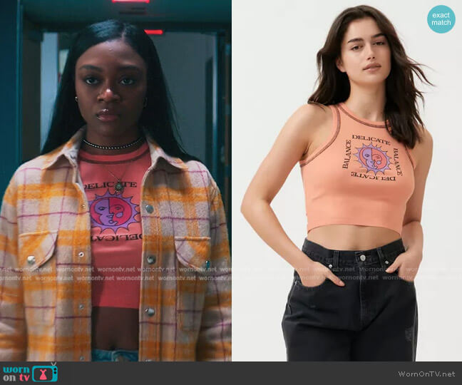 Delicate & Balance Cropped Tank Top by Urban Outfitters worn by Calliope Burns (Imani Lewis) on First Kill