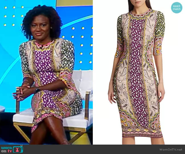 Delora Knit Bodycon Dress by Alice + Olivia worn by Janai Norman on Good Morning America